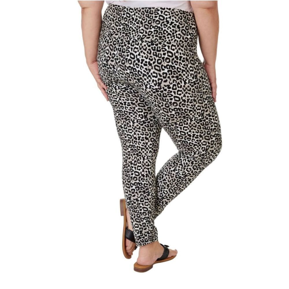 KHAKIS & CO WOMEN’S 3X Plus Suave Leopard Leggings - Black Multi Print - Picture 9 of 9